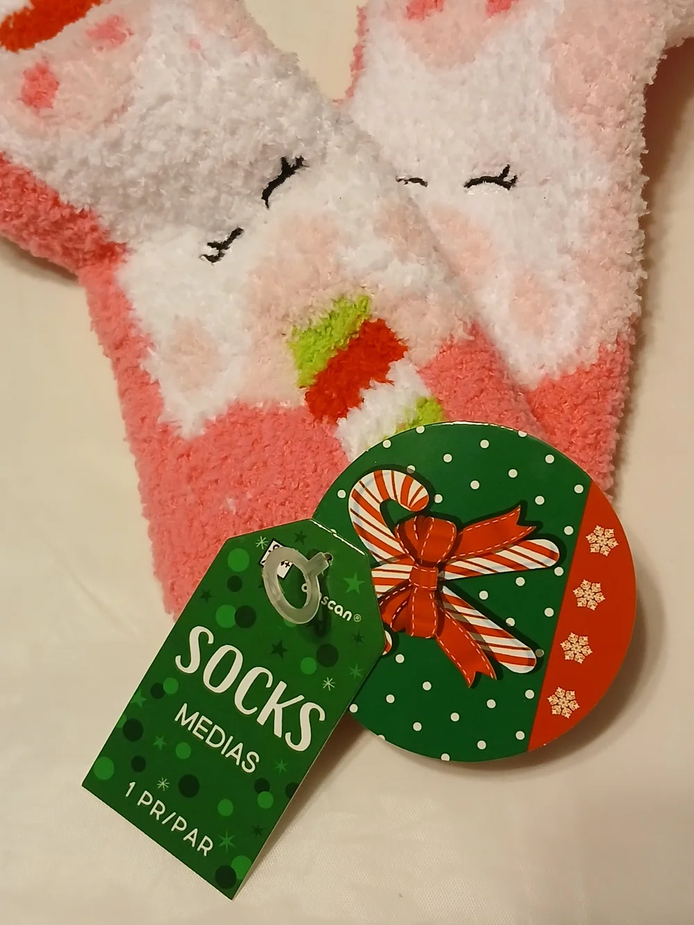 BAS Cozy Kids Heart Fuzzy Socks - Pink, Red & White